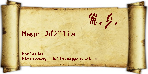 Mayr Júlia névjegykártya